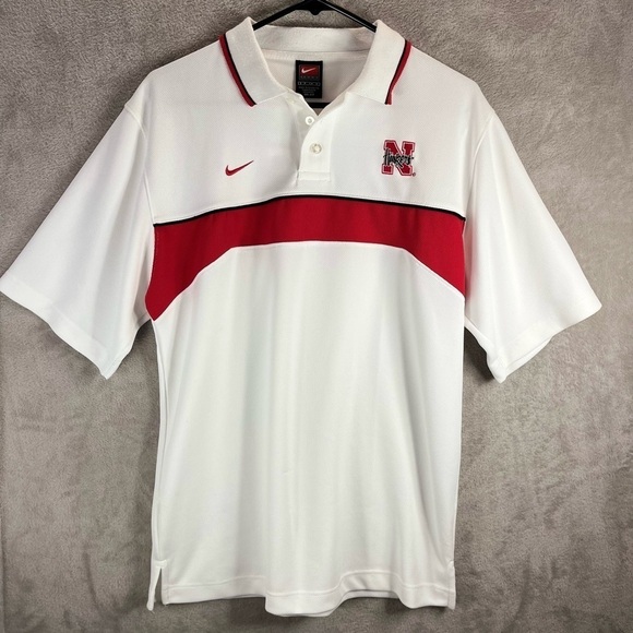 NIKE Nebraska Huskers Dri Fit Polo Shirt Small - Picture 1 of 16